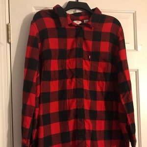 Levis flannel shirt size 2X red and black